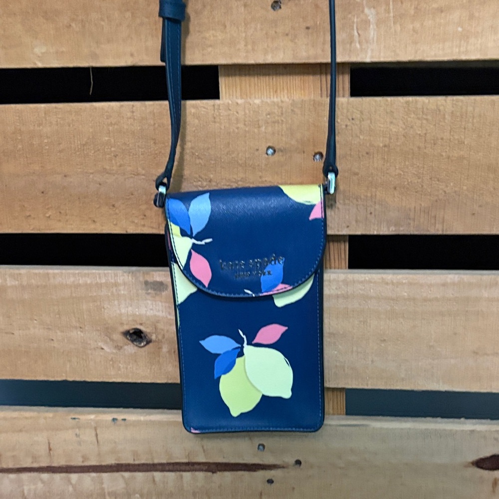 Kate Spade Navy and Yellow Floral Crossbody